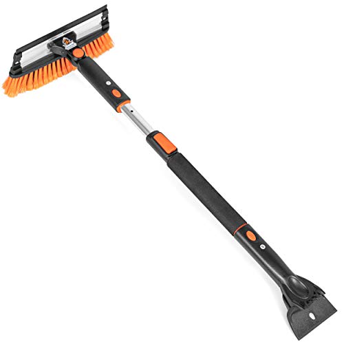 MOOver 39" Extendable Snow Brush with Ice Scraper &amp; squeegee - Foam Grip - remove snow from Truck, SUV, and Car accessories &amp; windshield