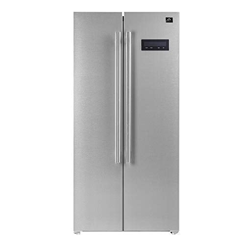 Salerno 33 in. Refrigerator Stainless Steel Freestanding Side-by-side 15.6 cu.ft CSA Approved, LED Display