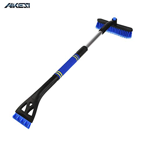 34.5’’ Extendable Car Snow Brush &amp; Ice Scraper for Car Windshield with Foam Grip, Car Windshield Snow Remover Snow Scraper and Brush for AUTO Truck SUV