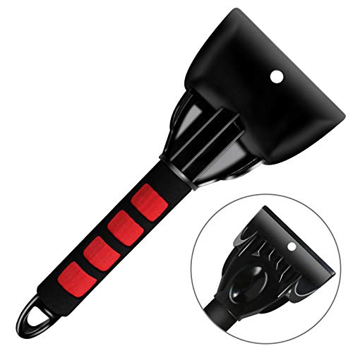 Ice Scraper for Car Windshield Easy Window Snow Frost Ice Removal Tool with Foam Handle and Glove Scratch-Free Heavy Duty Easily Storage