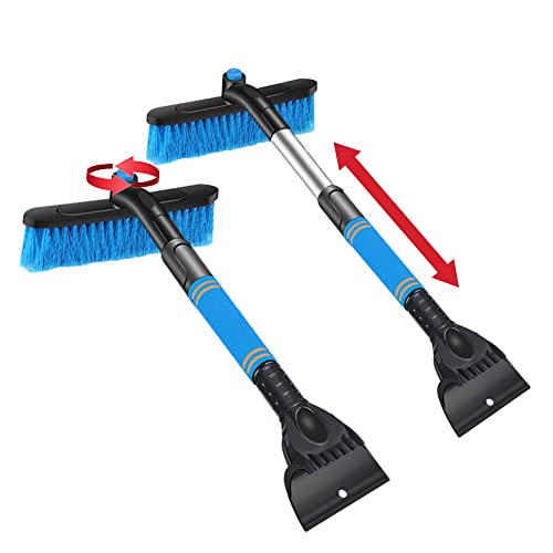 Snow Brush is Retractable and Rotatable in 2.5-3.1in, with a Foam Non-Slip Handle, Snow Broom,Snow Brush for Cars and SUVs