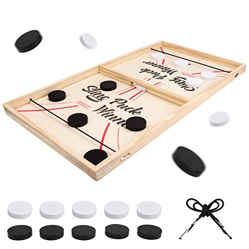 Sling Puck Game, Large Size 22''Table Hockey Game for Kids and Adults,Desktop Slingshot Board Game for Family, Fossball Table Battle