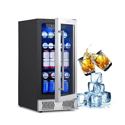 inch Beverage Refrigerator Cooler Under Counter，Kognita 115 Cans Capacity Built In and Freestanding Bar Beverage Refrigerator with Quiet Operation Powerful Compressor Cooling System for Soda, Beer, Water or Wine