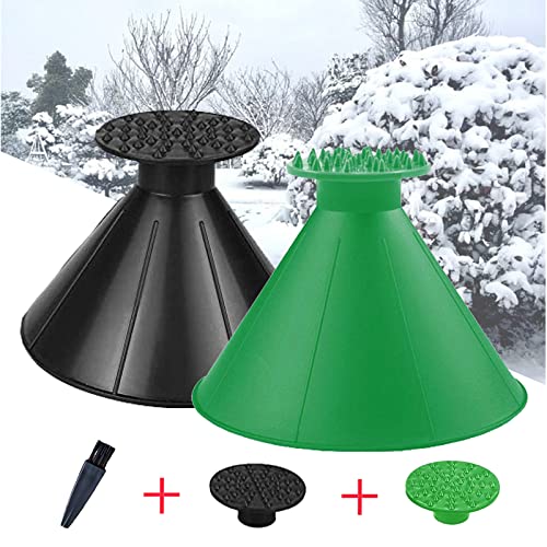 Magical Car Ice Scraper, 2 Pack Ice Scrapers for Car Windshield, Car Ice Scraper Windshield with Funnel, Snow Scraper No Hurt Your Hands,Windshield Scraper, Easy Scraper Car Snow Removal Tools