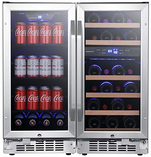 CWBV80261 30 Inch Wide 26 Bottle 80 Can Side-by-Side Wine and Beverage Center