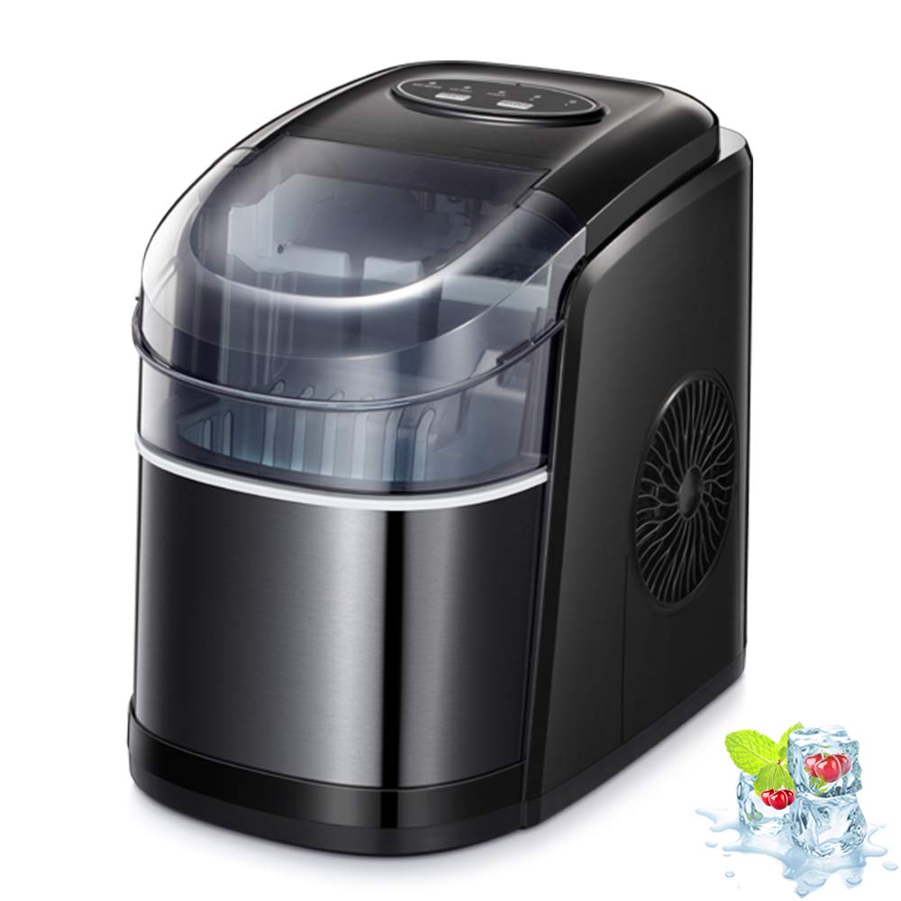 Countertop Ice Maker Machine,26Lbs/24H Compact Ice Makers,Portable Ice Cube Maker with Self-Cleaning
