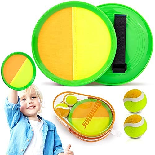 Outdoor Games Toss and Catch Ball Set Throw Games Kids Outdoor Toys with 2 Paddles, 2 Balls and 1 Storage Bag, Outdoor Kids Toys for Backyard Beach Lawn Kids Outdoor Activities (Shark)