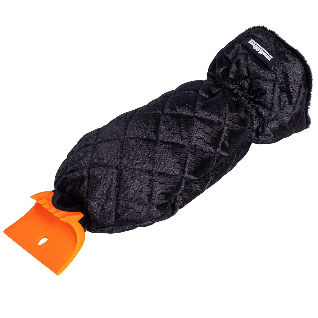 Ice Scraper Mitt for Car Windshield Window Heavy Duty - Warm Cozy Padded Glove - Comfortable Foam Grip - Detachable Cleaner - No Scratch - Durable Plastic Body - Car SUV Windows